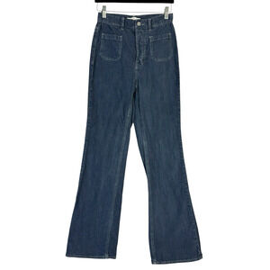 Pacsun Blue Corduroy High Rise Bootcut Button Flare Pants Women's Size 25